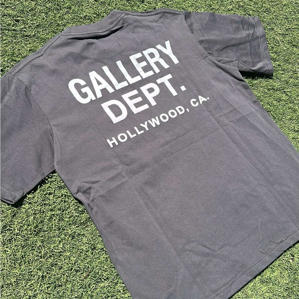 Gallery Dept Charcoal Tee with White Text